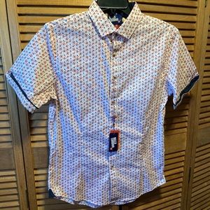 Bills London UK Cream Floral Slim Fitted Shirt